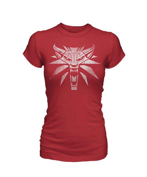 The Witcher 3 White Wolf Womens Tee Blood Red