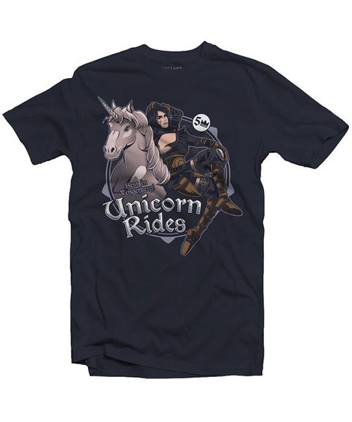 The Witcher 3 Unicorn Rides- Mens Tee - Navy