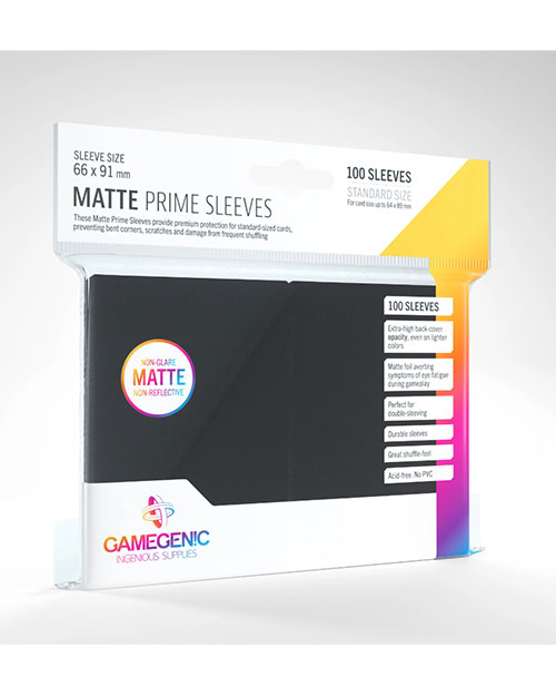 GameGenic - MATTE Prime Sleeves: Black (100) OASIS GAMING